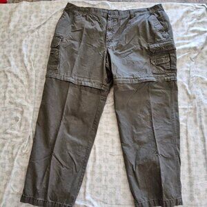 RedHead Men's Gray Versatile Canvas Zip Off Cargo Pants Size 48x32